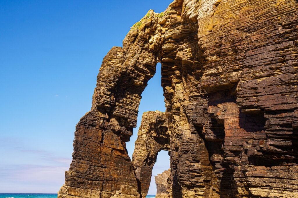 rocks, arches, desert, nature, geology, beach of the cathedrals, galicia